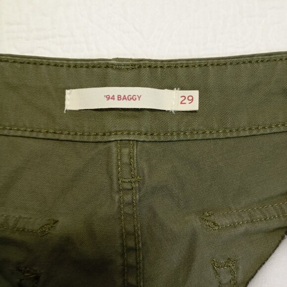 Levis 94 Baggy Cargo Pants Sz 29 Waist Relaxed Fit Adjustable Cuffs Casual Style - Picture 3 of 12